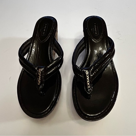 Coach Nella Brown Tan Signature Platform Sandals Size 6.5 - Picture 9 of 16